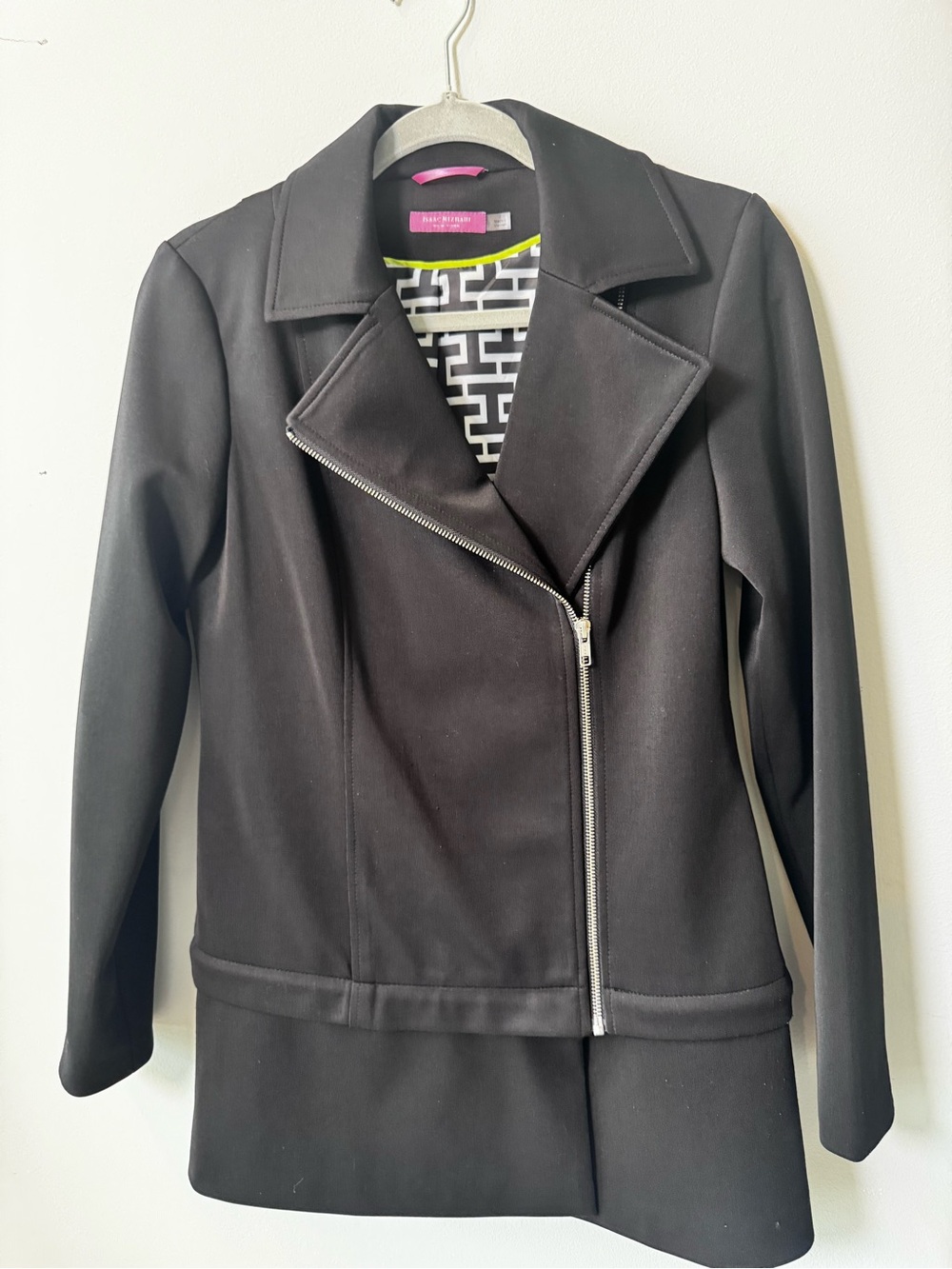 Isaac Mizrahi Black Convertible Moto Jacket Size 2 Small